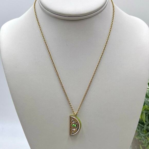 Kate Spade Out of Office
Lime Pendant Green Enamel Crystals Gold Tone Necklace - Picture 1 of 15